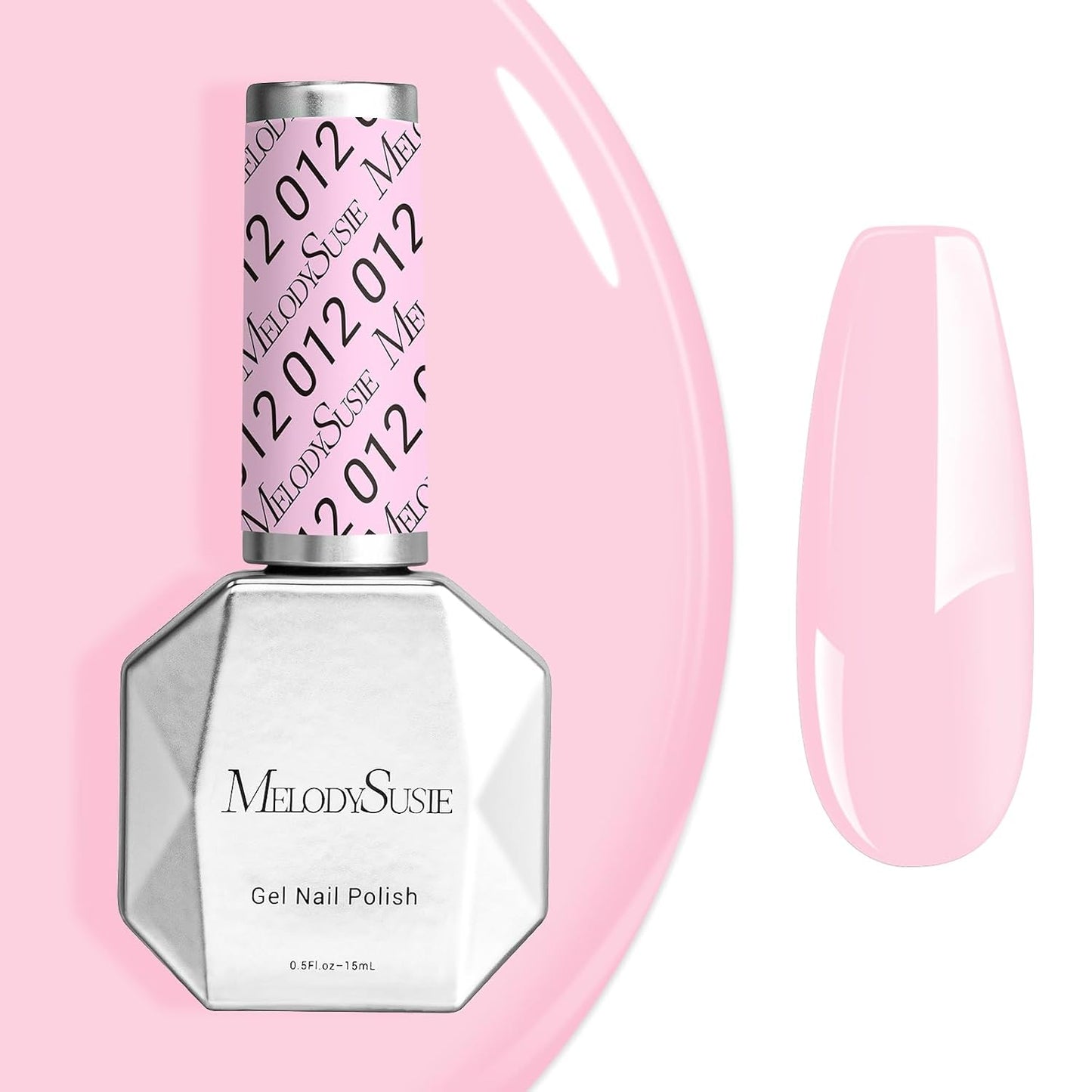 MelodySusie Neon Pink Gel Nail Polish - Bright Hot Pink Soak Off UV LED | 0.5 fl oz for DIY Nail Art & Manicure