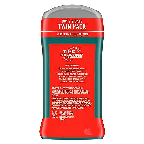 Degree Original Protection Deodorant Intense Sport 3 oz Pack of 2 – Long-Lasting Men's Odor Protection