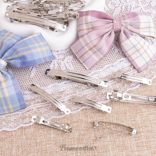 120 Pack Blank Metal French Barrette Clips - DIY Hair Accessories Kit