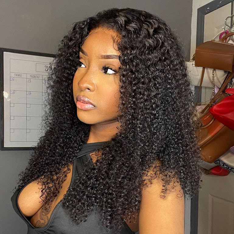Burmese Curly Half Wig - 200% Density Human Hair | 14-Inch Glueless Flip Over for Black Women
