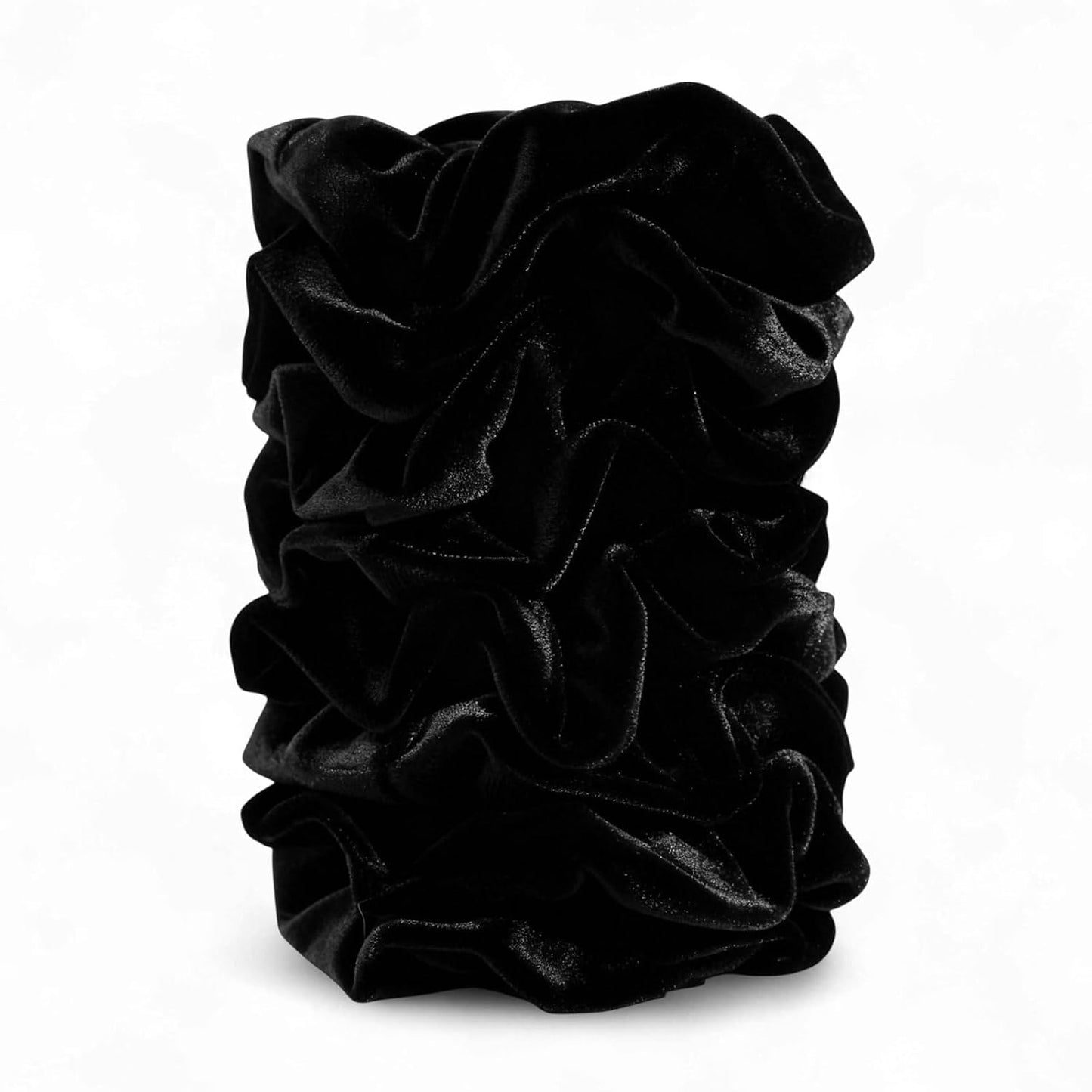 Satin Scrunchies for Women - 8PCS Black Silk Hair Ties | No-Crease, Frizz-Free Gentle Elastic Bands for All Hair Types