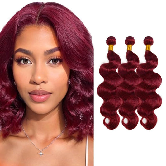 99j Human Hair Bundles Burgundy Body Wave Bundles 12 14 16 inch Red Bundle Human Hair 99J Body Wave Bundle 150g