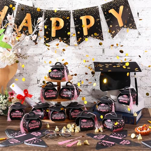 30 Pcs Graduation Cap Gift Boxes with Tassels | Class of 2026 Party Favors
