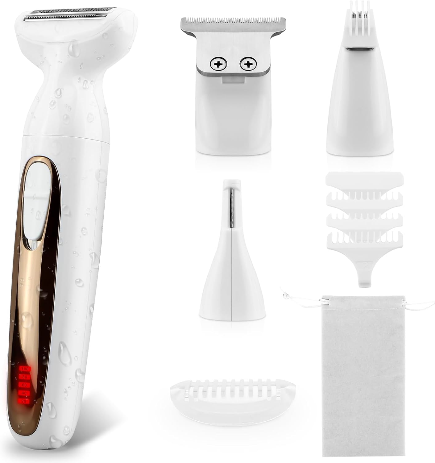 Electric Body Hair Trimmer - 4-in-1 Waterproof Grooming Kit for Men & Women | Rechargeable & Cordless