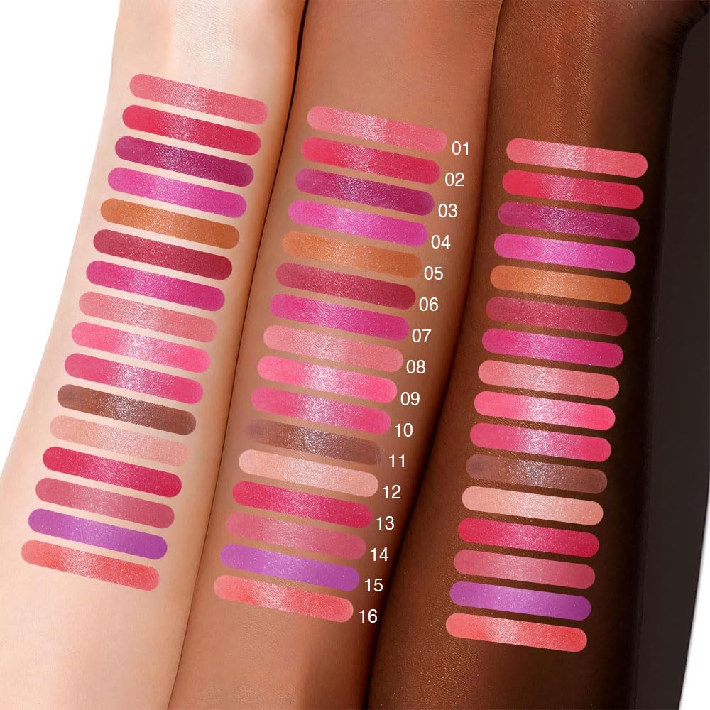 Mauve Pink Shimmer Metallic Moisturizing Glow Plumping Lipstick Makeup, Lipstick with Metallic 3D Shine Lightweight Hydrating Formula, Glitter Lip Gloss Stain Long Lasting Waterproof (07#Mauve Pink)