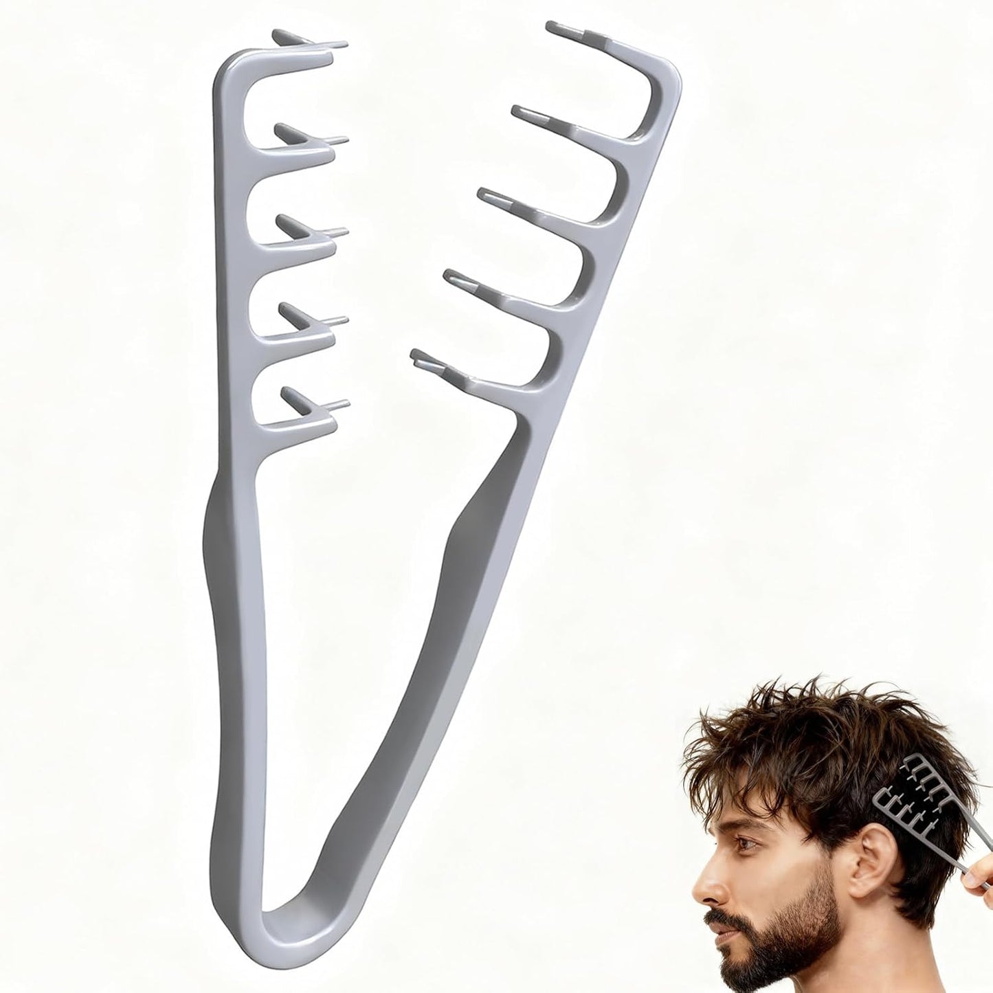 Root-Lifting Texture Comb for Men & Women - Lightweight ABS Grip for Fringe Control | Black