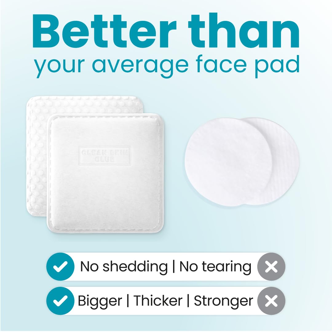 Clean Skin Club Blemish Control Face Pads - Extra Large Dual-Sided, 100% Bio-Based, 60 Count
