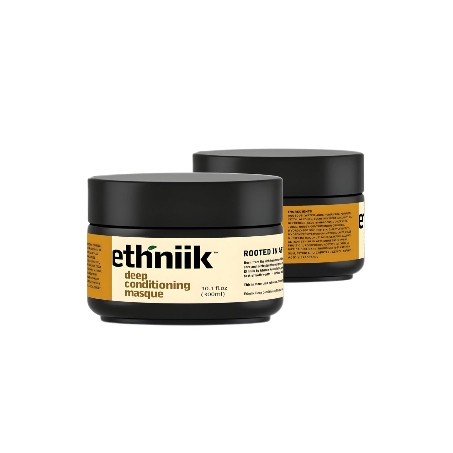 ETHNIIK Deep Conditioning Masque – Intense Hair Treatment for Dry & Damaged Hair | Revitalizes, Softens & Adds Shine | With Coconut Oil, Aloe Vera, Honey & Vitamin E – 10.1 fl.oz