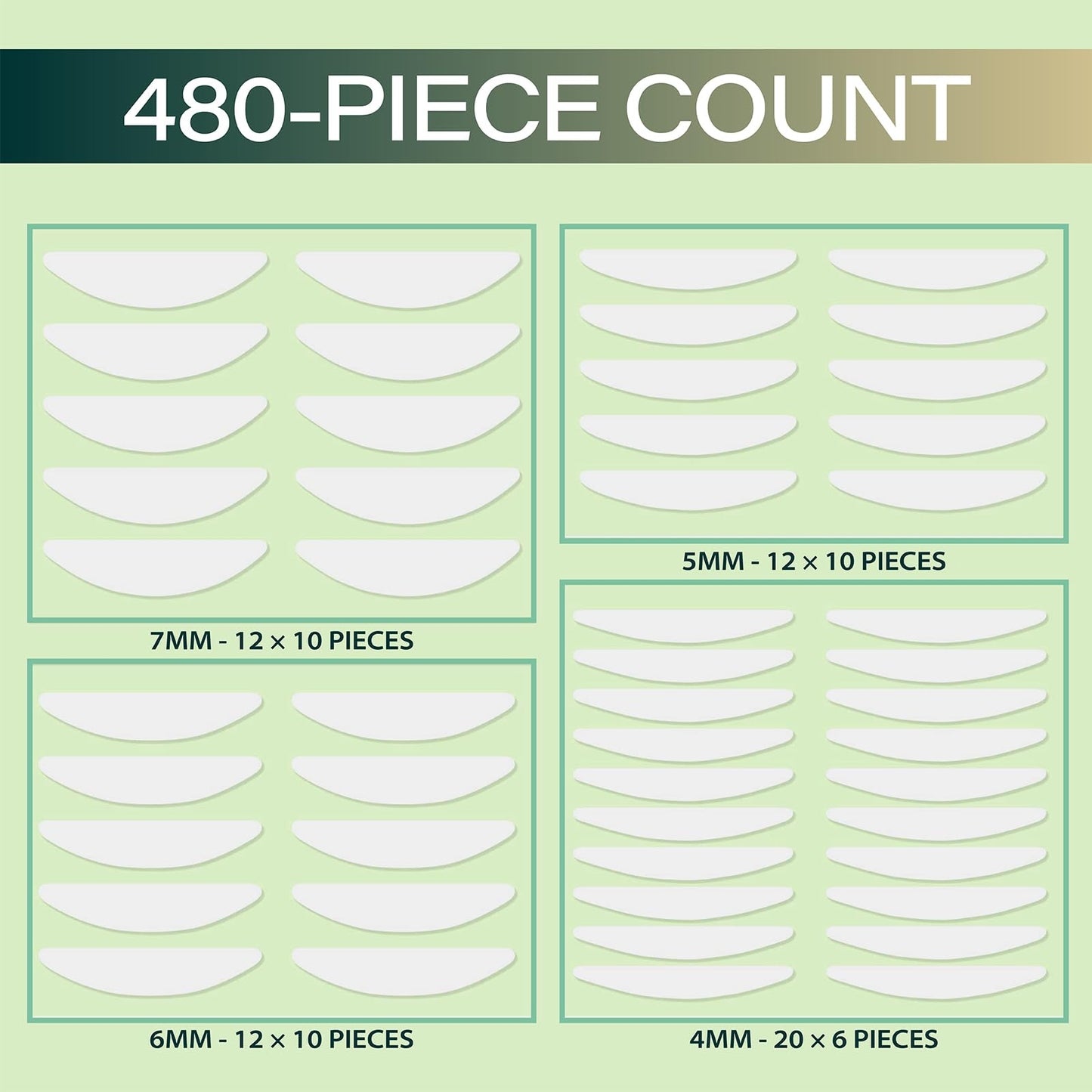 Eyelid Tape, 480Count Eyelid Lifter Strips, Eyelid Tape for Hooded Eyes Invisible, Waterproof Double Eyelid Tape, Suitable for Uneven or Monolids, Instant Eye Lift Without Surgery