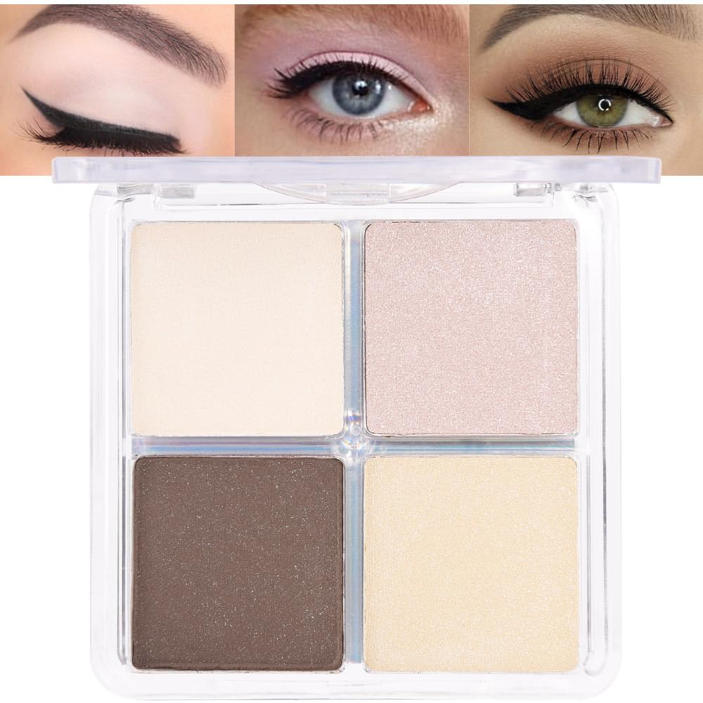 Eye Shadow Palette for Older Women - 6 Colors, High Pigment, Mini Travel Size | Green Eyes, Nude Pink, Rose Gold