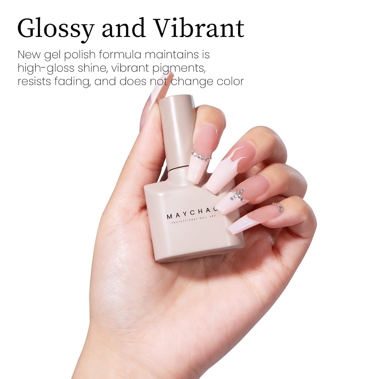 Light Pink Gel Nail Polish - 15ML Soak Off UV/LED for DIY Nail Art | Peach Pink Color, 0.5 OZ