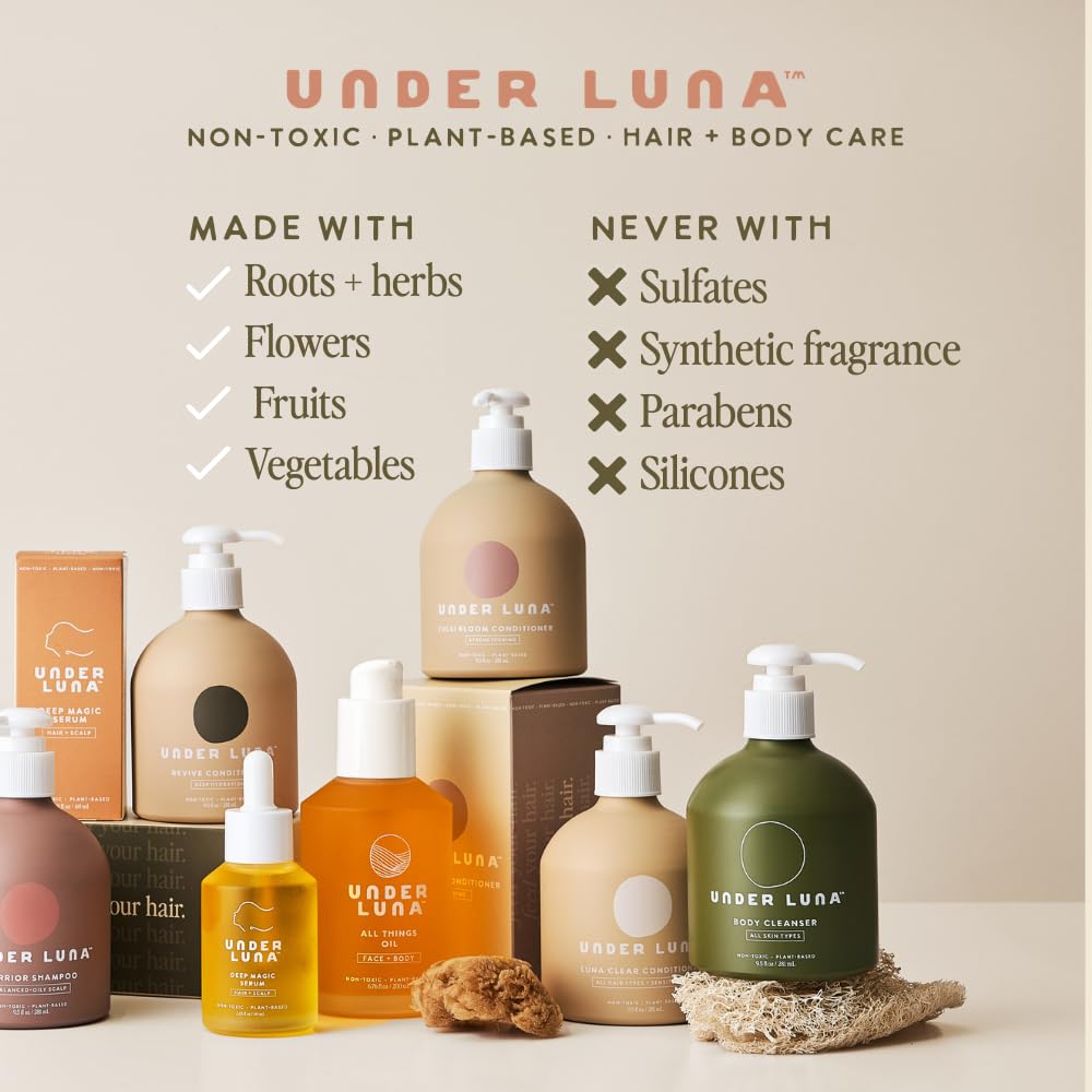 Under Luna, Luna Clear Shampoo | Balanced to Dry Scalp | Essential Oil Free, pH Balanced & Non-Stripping | Vegan, Plant-Based Cleanse | Safe for Sensitive Skin & All Ages | 9.5 fl oz