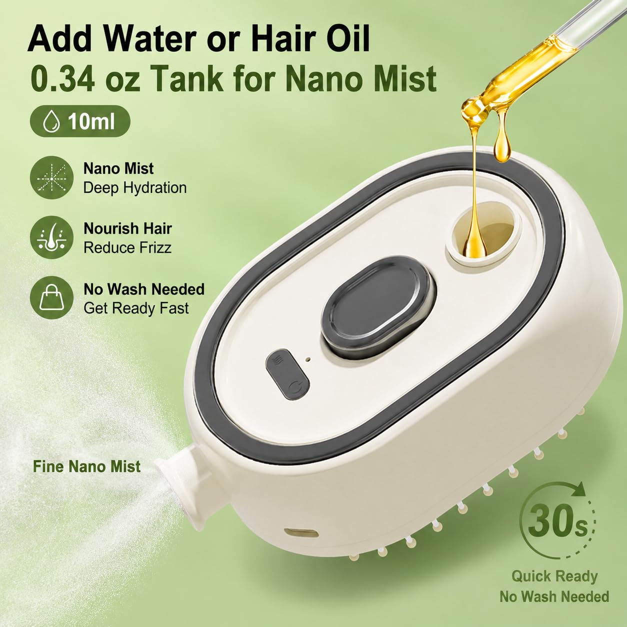 Electric Spray Massage Comb Rechargeable 3 in 1 Water Mist 8 54 x 3 07 Self Cleaning Detangling Brush Pink