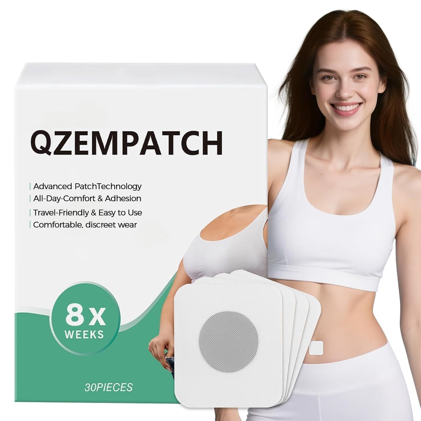 Rejuvacare Qzem Body Patch, Easy Daily Application, Comfortable & Discreet, Suitable for men, women, and all skin types, 1 Month Supply, Gentle & Effective(30Pcs)