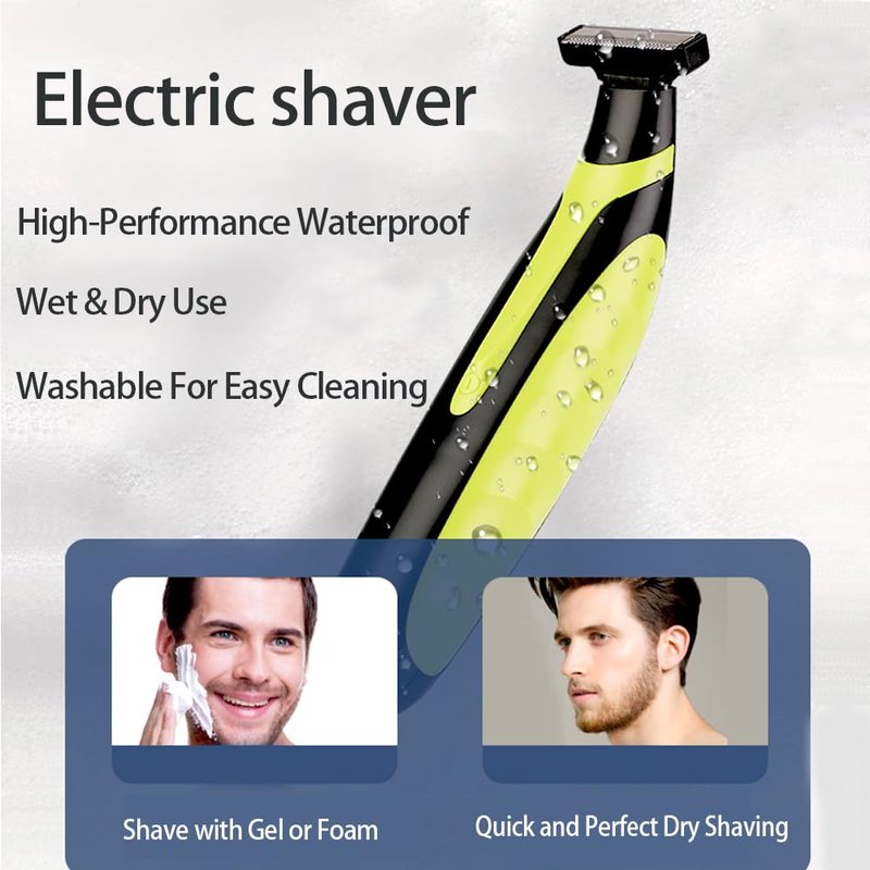INVODA Men's Electric Shaver & Beard Trimmer - Rechargeable Wet/Dry Razor with 3 Precision Guards, Skin Protector Waterproof Cordless Grooming Kit for Face & Body
