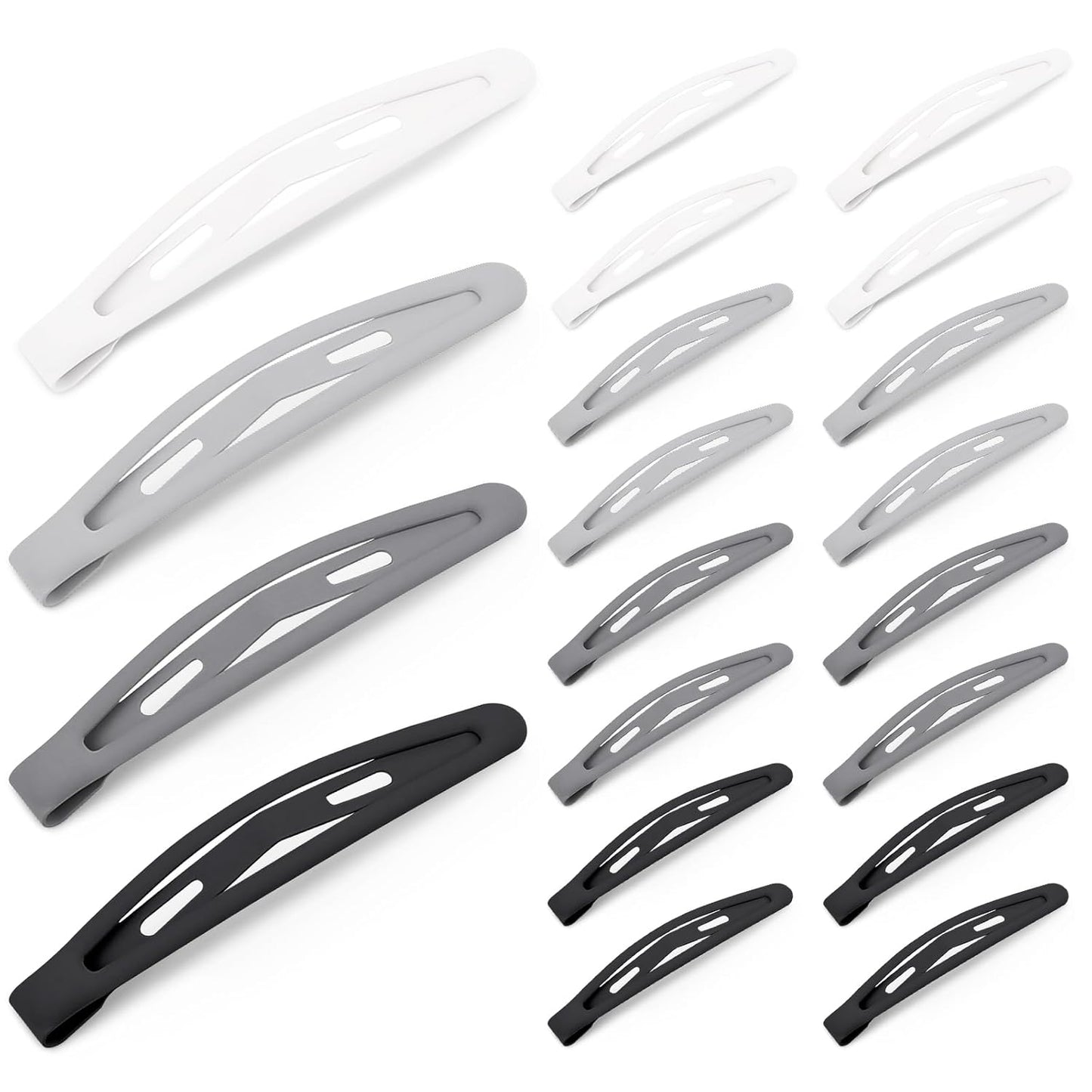 Matte Snap Hair Clips - 20PCS Non-Slip Metal Barrettes for Women & Girls | 2.4 Inch, 4 Colors