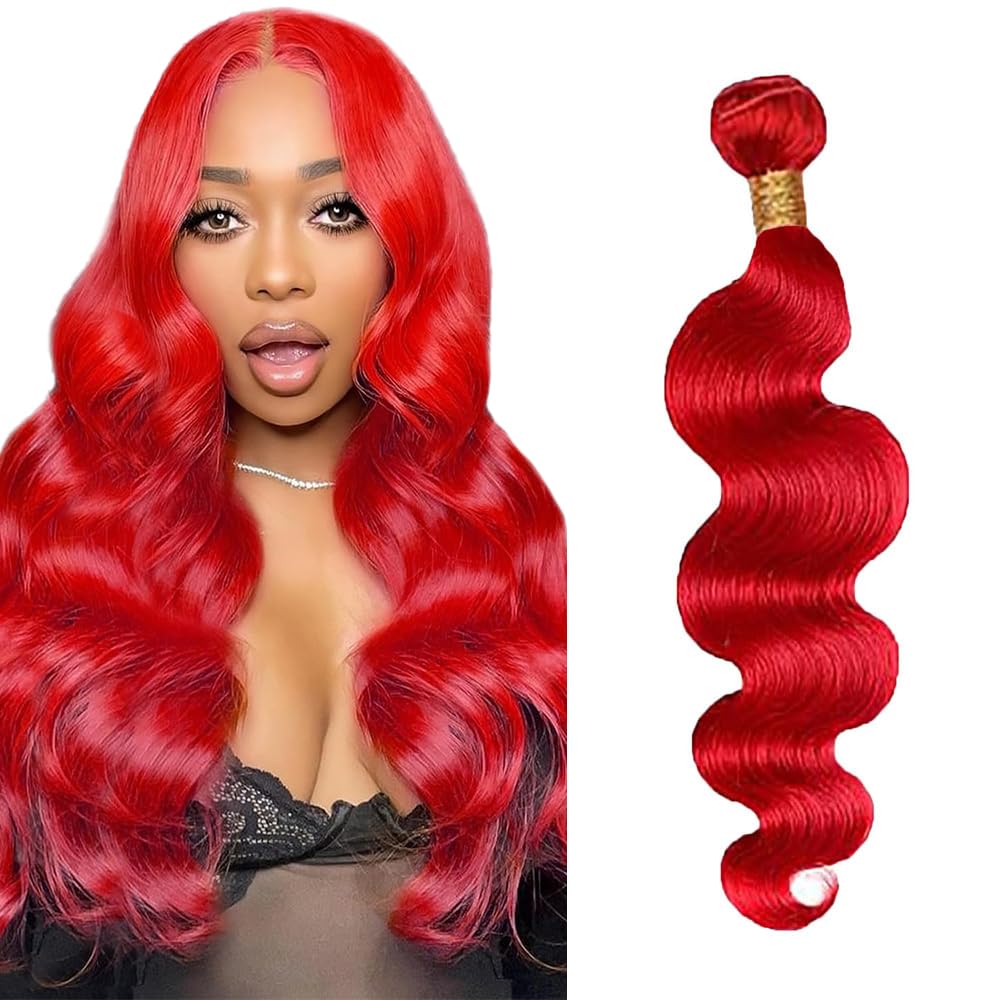 Red Human Hair Bundles Fire Red Body Wave Bundle Unprocessed Brazilian Virgin Hair Extensions 34 Inch Burgundy Human Hair Bundles