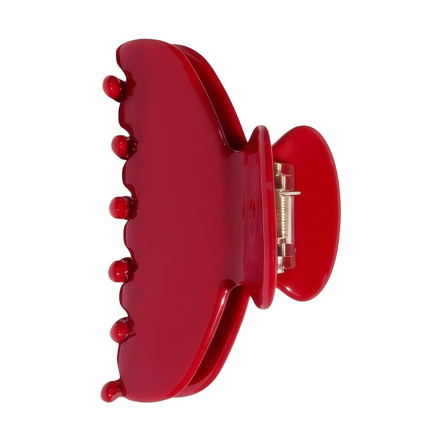 Cute Durable Acetate Hair Clips - 3-Inch Cherry Red Claw Clips for Fine & Medium Thick Hair