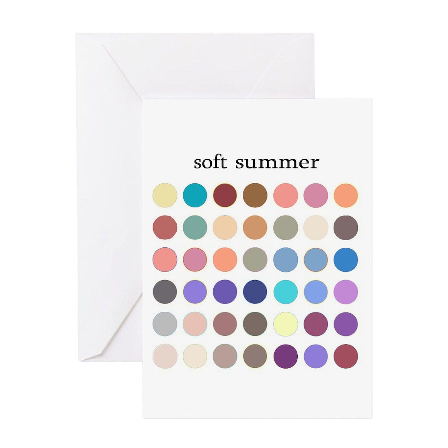 CafePress Color Analysis Card Soft Summer Folded Greeting Card Matte
