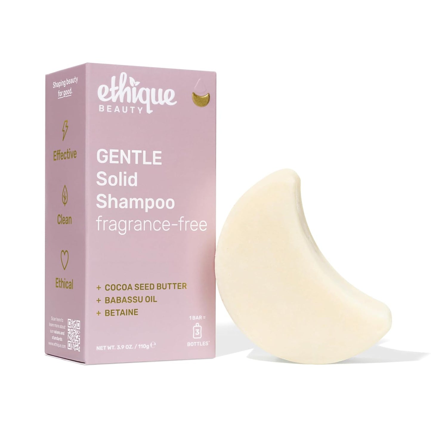 Ethique Smoothing Shampoo Bar for Frizzy Hair - Coconut Butter, Plastic-Free, Vegan | 3.88 oz