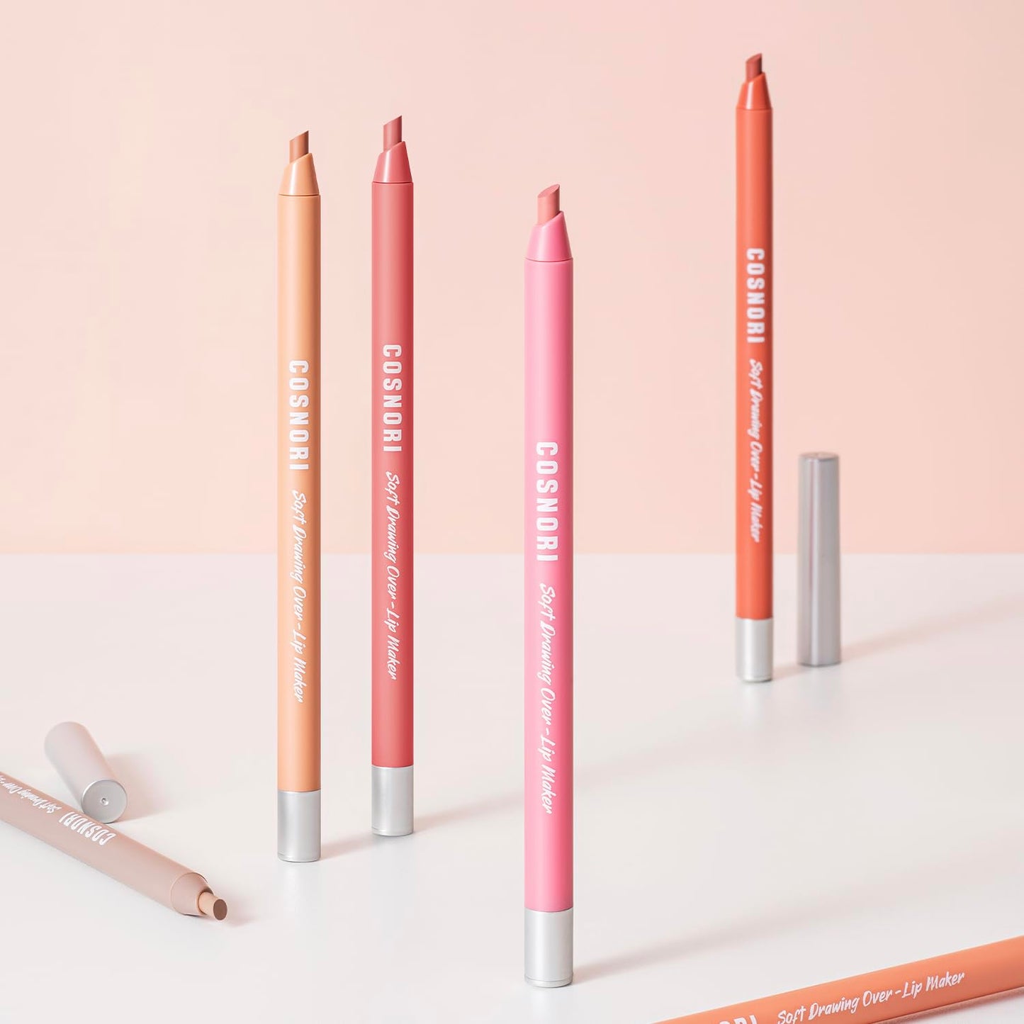 COSNORI Soft Drawing Overlip Maker - Long-Lasting Creamy Lip Liner, Easy-Blend, Multi-Use, Vegan Lip Pencil (02 DRY ROSE)