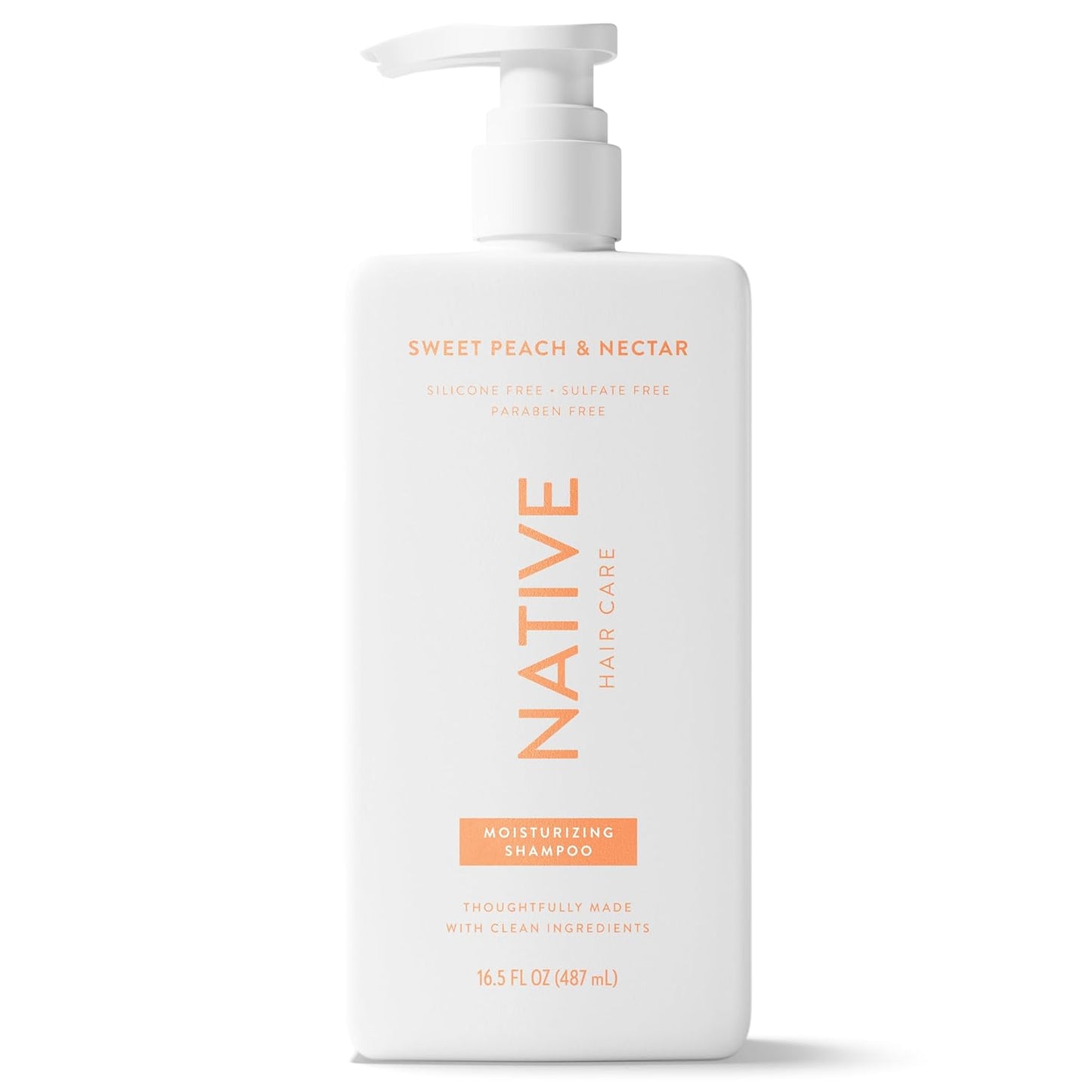 Moisturizing Shampoo - Sweet Peach & Nectar | Hydrating Formula, 16.5 Fl Oz