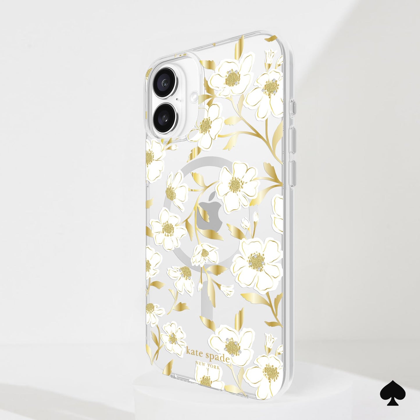 kate spade new york iPhone 16 Plus Case - Compatible with MagSafe - Designer Phone Case - Sunshine Floral Gems