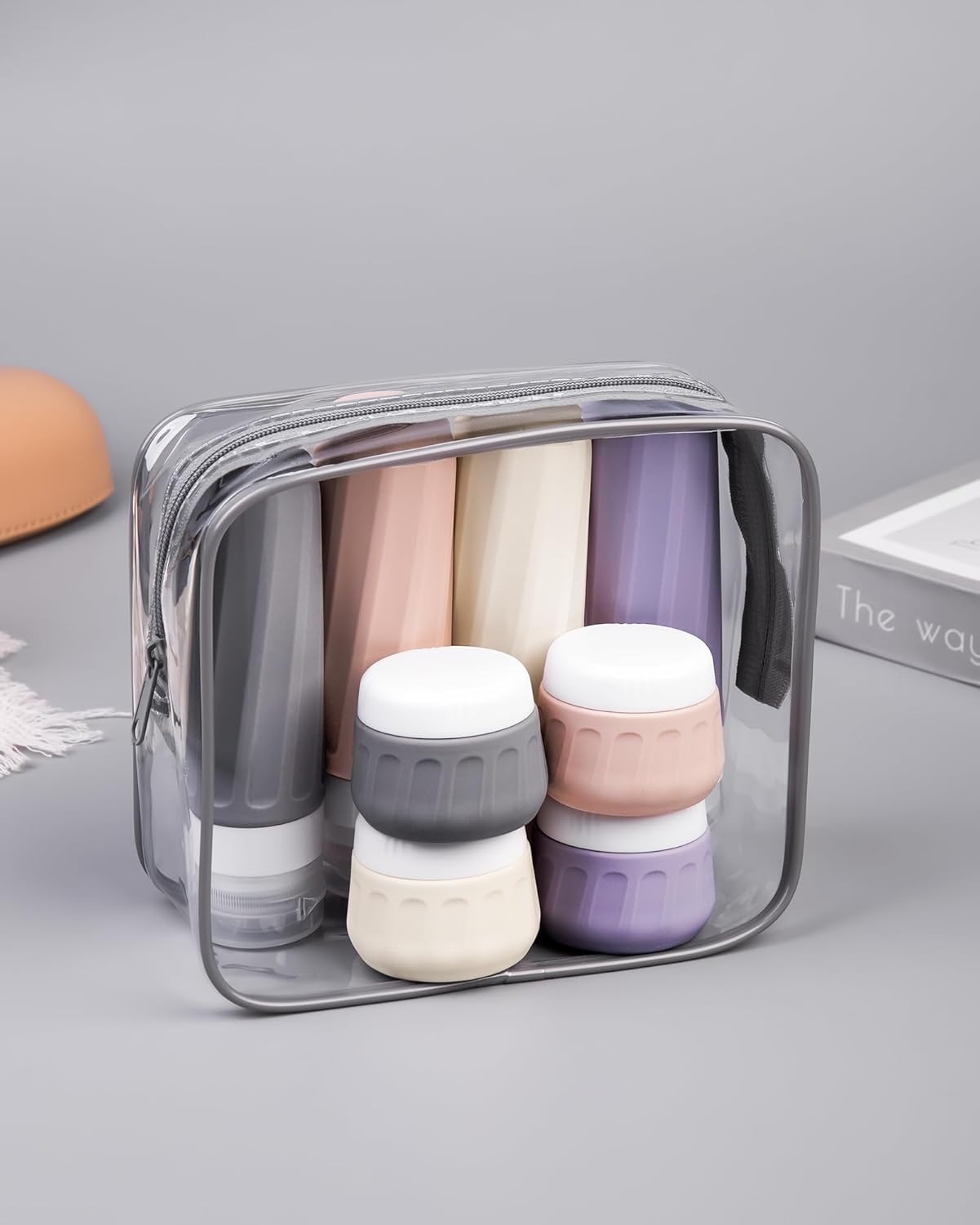 Travel Bottles for Toiletries - TSA Approved 8 Pack | Leak-Proof Silicone Containers with Clear Bag, 3oz