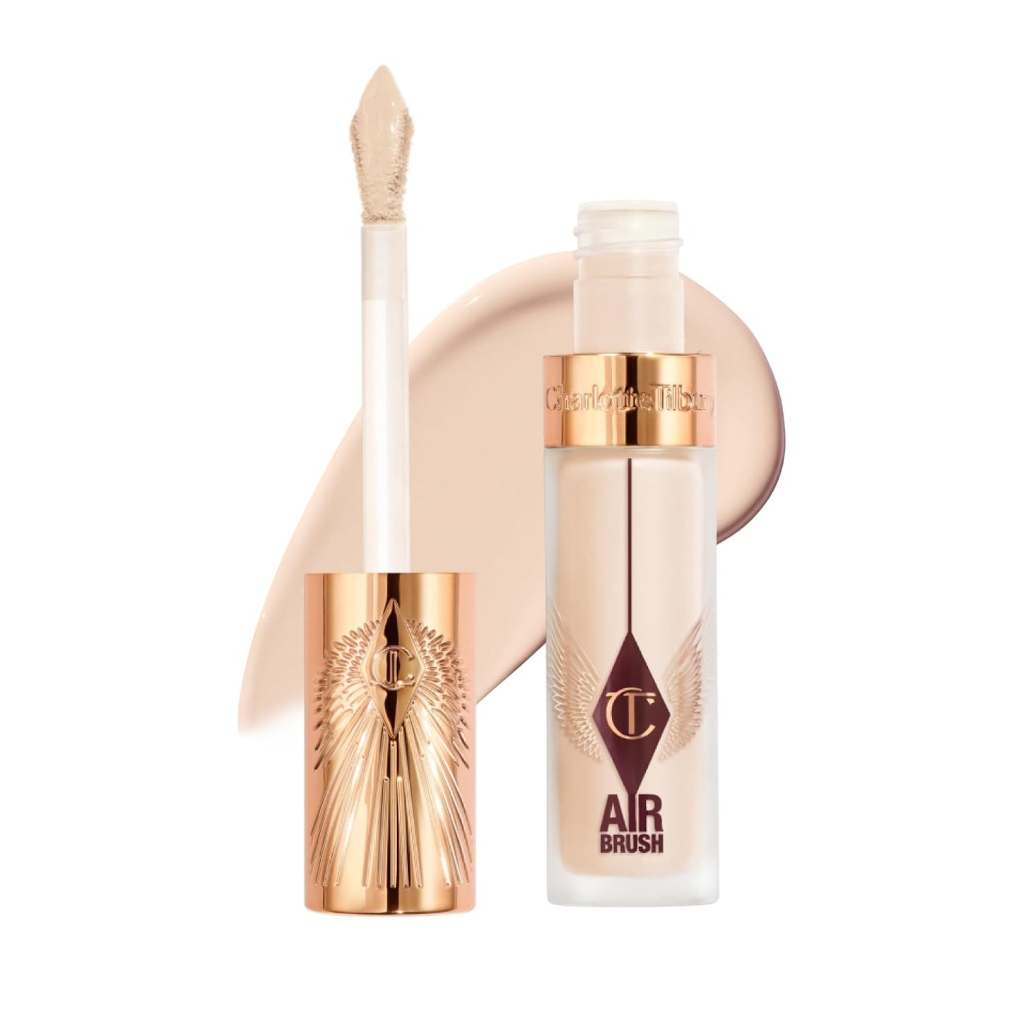 Charlotte Tilbury AIRbrush Flawless Blur Concealer - Longwear, Hydrating, Full Coverage for Dark Circles & Blemishes | Natural Matte Finish