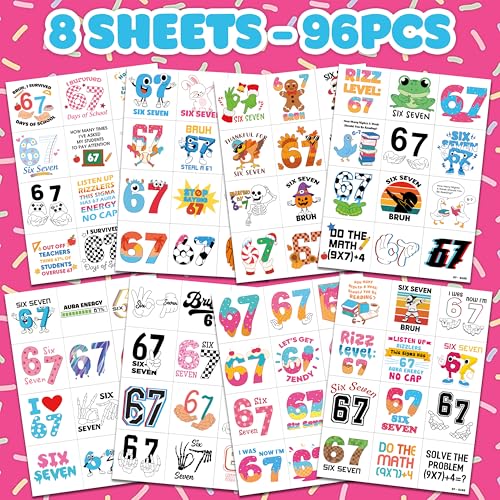 Kids Temporary Tattoos 120-Piece Fun Set | Pre-Cut Meme & Party Stickers