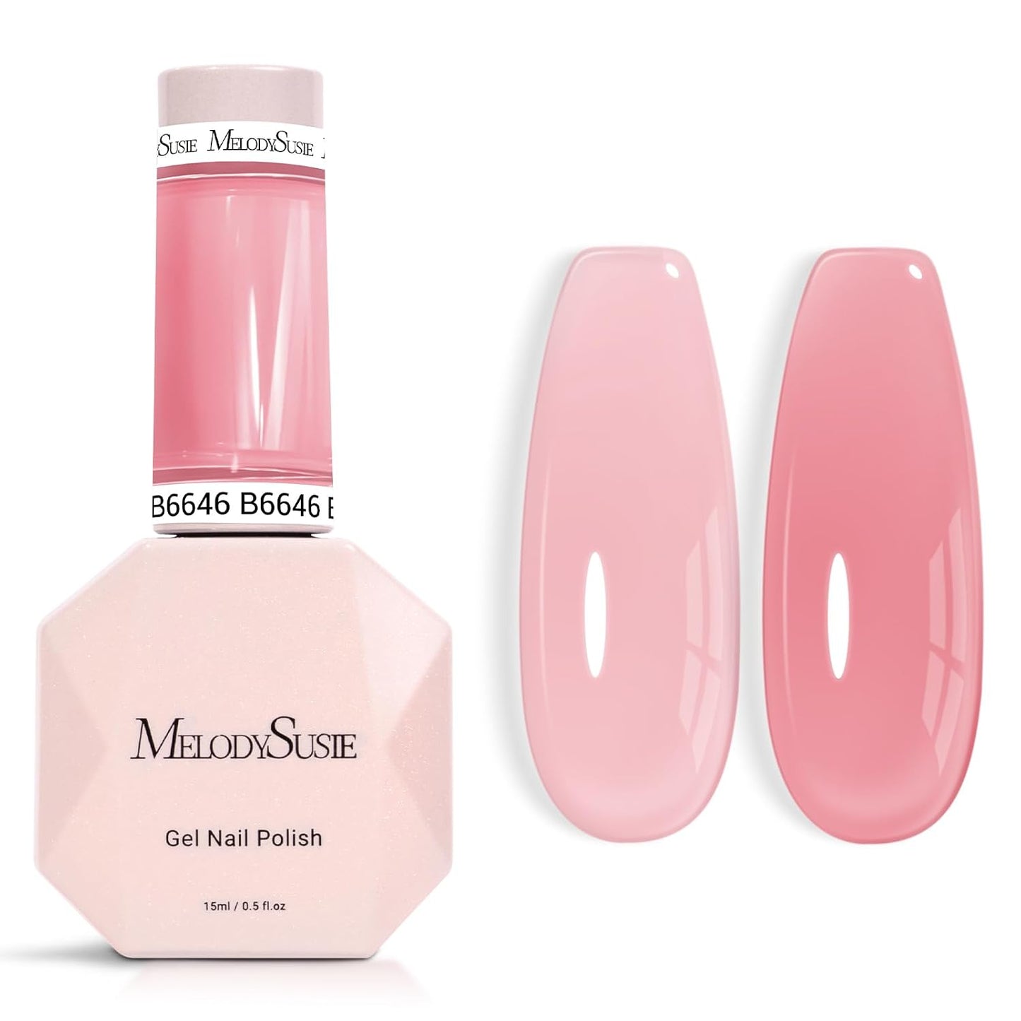 MelodySusie Nude Gel Nail Polish - Milky Pastel Color, 0.5 Fl. Oz | Soak Off UV LED for DIY Manicure