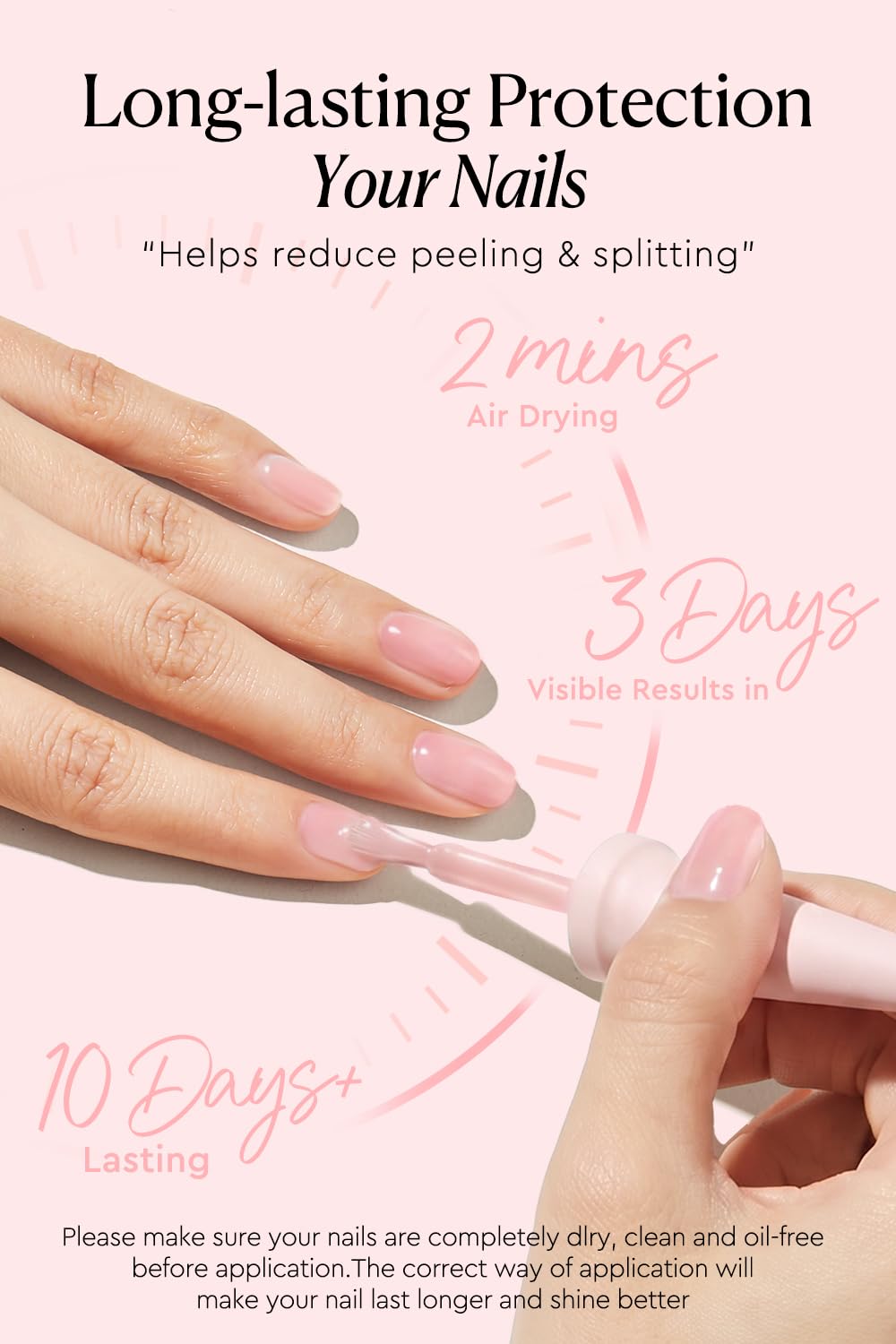 AzureBeauty 18ml Nail Strengthener and Growth, Jelly Pink Ridge Filler