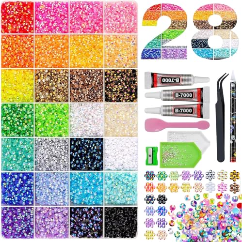 35000Pcs Resin Jelly Rhinestone Bedazzler Kit with Glue and Tools