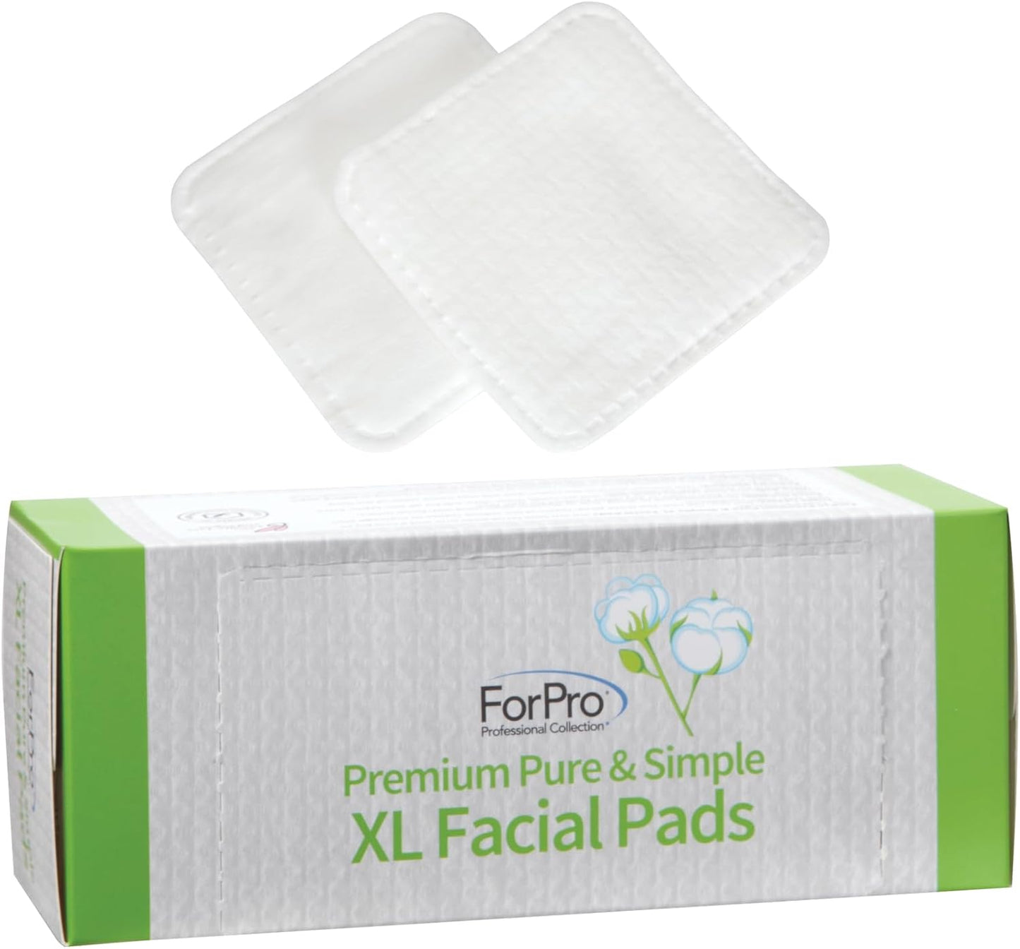 Premium XL Facial Pads - Triple Layered Ultra Soft Disposable Makeup Remover | 100% Vegan, 60-Count
