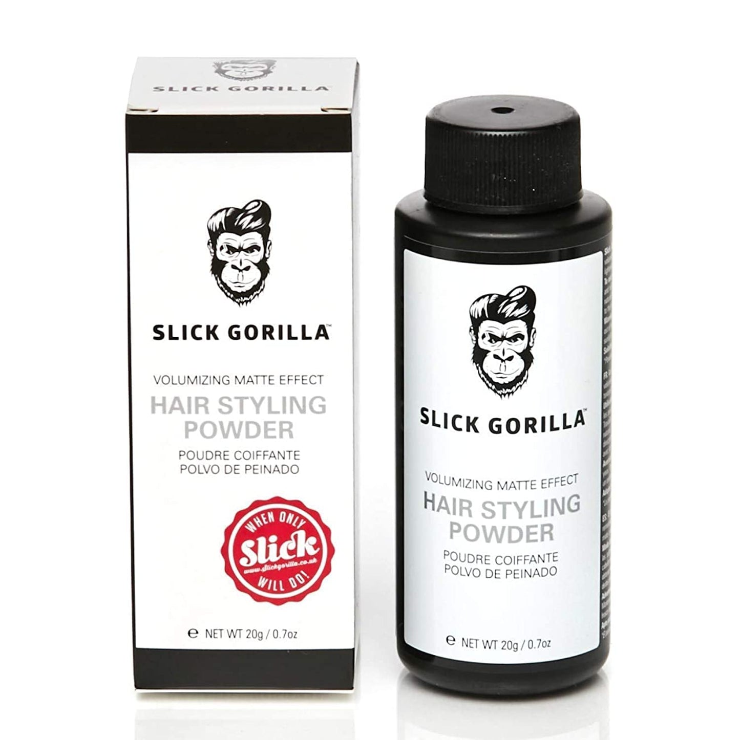 Slick Gorilla Hair Styling Powder - Matte Finish Texture Powder for Men | 0.70 oz | All-Day Volume & Hold