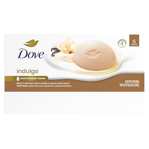 Dove Indulge Beauty Bar Soap - Warm Vanilla & Sweet Cream, 6 Count