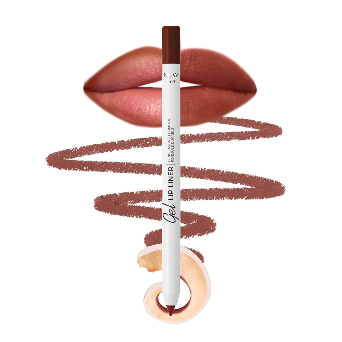 Lamel Gel Lip Liner Pencil - Waterproof 2-in-1 Lip Liner | Nude, 8-Hour Wear, High Pigment, Creamy Texture