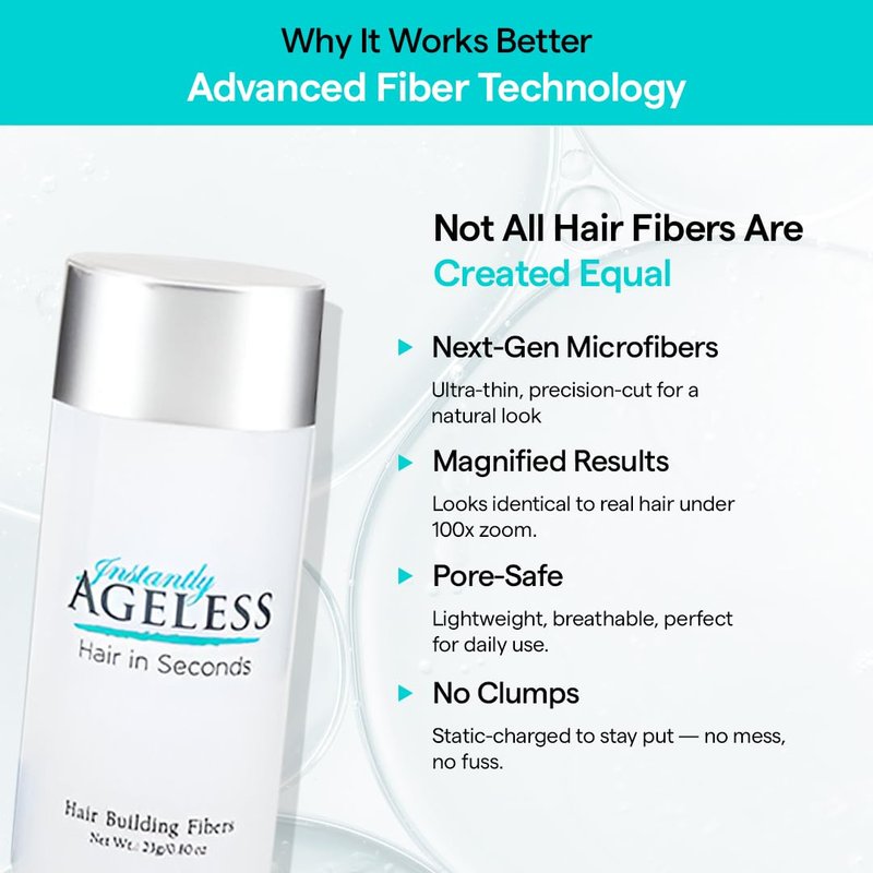 Instantly Ageless® Hair in Seconds™ Hair Building Fibers – Hair Thickening Fibers for Thinning Hair & Hair Loss for Fuller-Look - 0.83 oz (23g) - Dark Brown