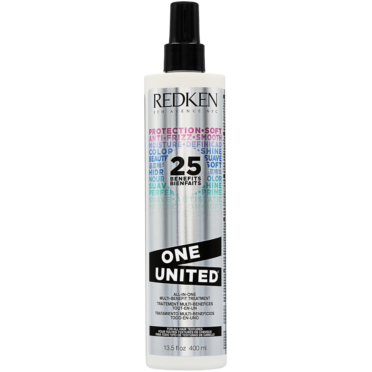 Redken One United Leave-In Conditioner - Multi-Benefit Treatment for All Hair Types | Heat Protectant & Detangler Spray