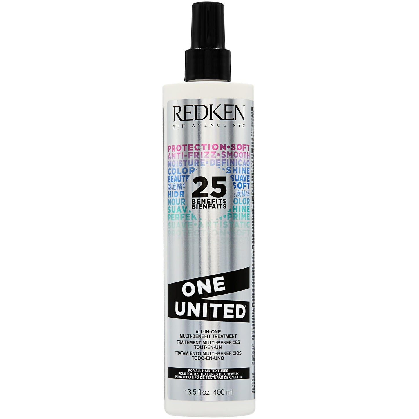 Redken One United Leave In Conditioner Spray - Multi-Benefit Leave In Treatment For All Hair Types, Heat Protectant & Detangler Spray, Paraben Free
