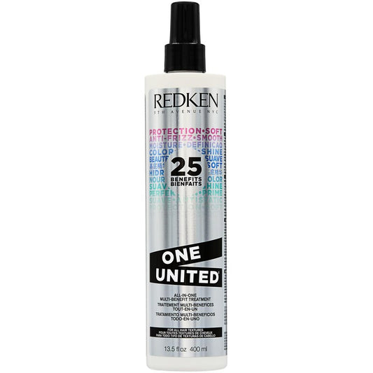 Redken One United Leave In Conditioner Spray - Multi-Benefit Leave In Treatment For All Hair Types, Heat Protectant & Detangler Spray, Paraben Free