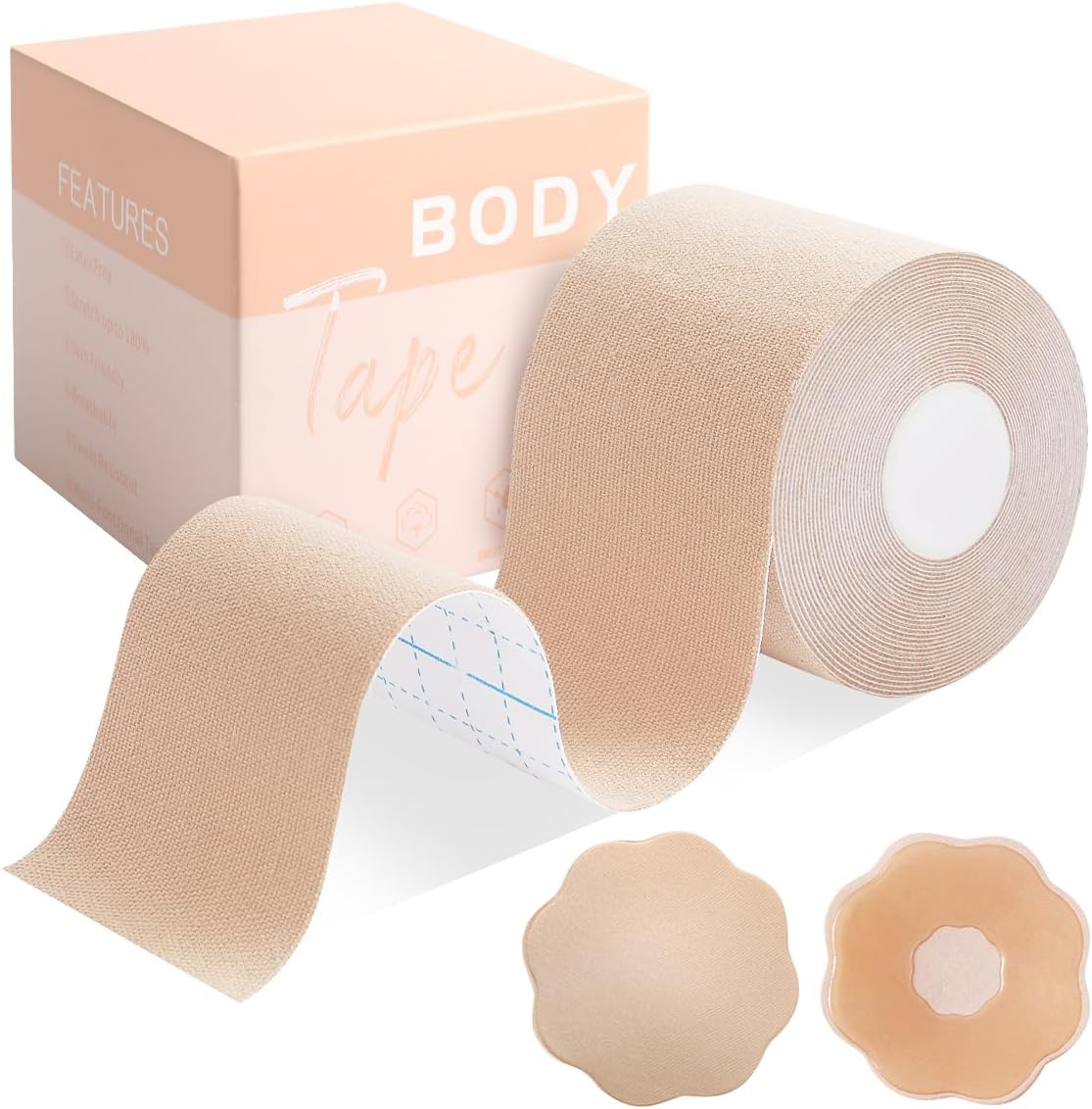 Boob Tape - Breast Lift Tape for Large Breasts | 2 Pcs Adhesive Petal Bra