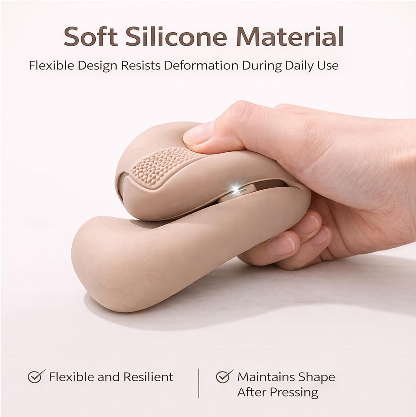 Silicone Makeup Brush Holder - Magnetic Closure Travel Bag with Built-In Cleaner | Portable Cosmetic Organizer - Khaki