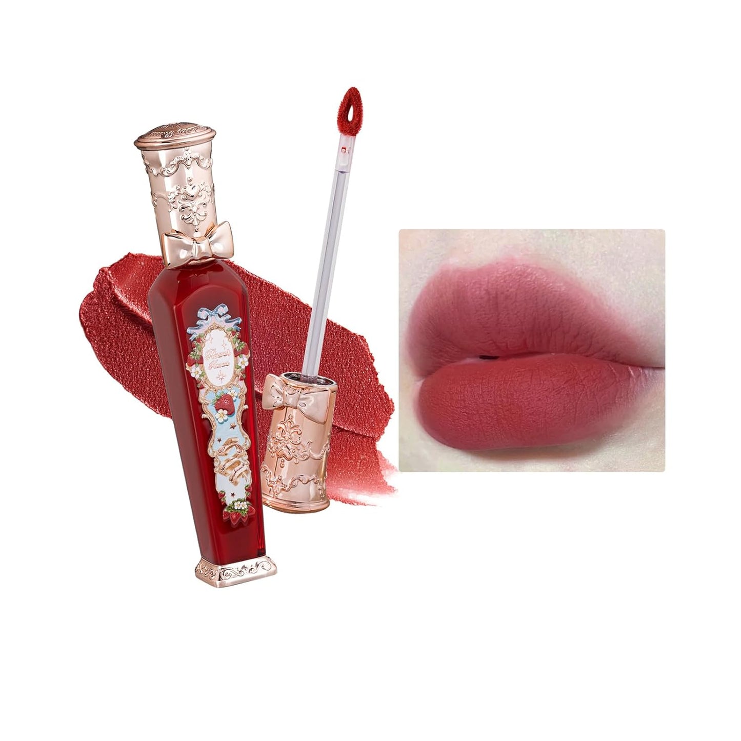 Strawberry Rococo Cloud Lip Cream - Long Lasting Burgundy Matte Lipstick | Hydrating Velvet Liquid Lipstick for Women, 0.12 Fl Oz