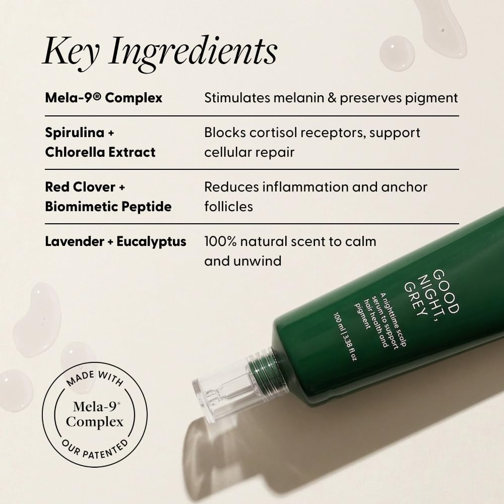 Arey Good Night Overnight Scalp Serum - Boost Hair Density & Reduce Scalp Stress | Lightweight Oil-Free Treatment | 100ml