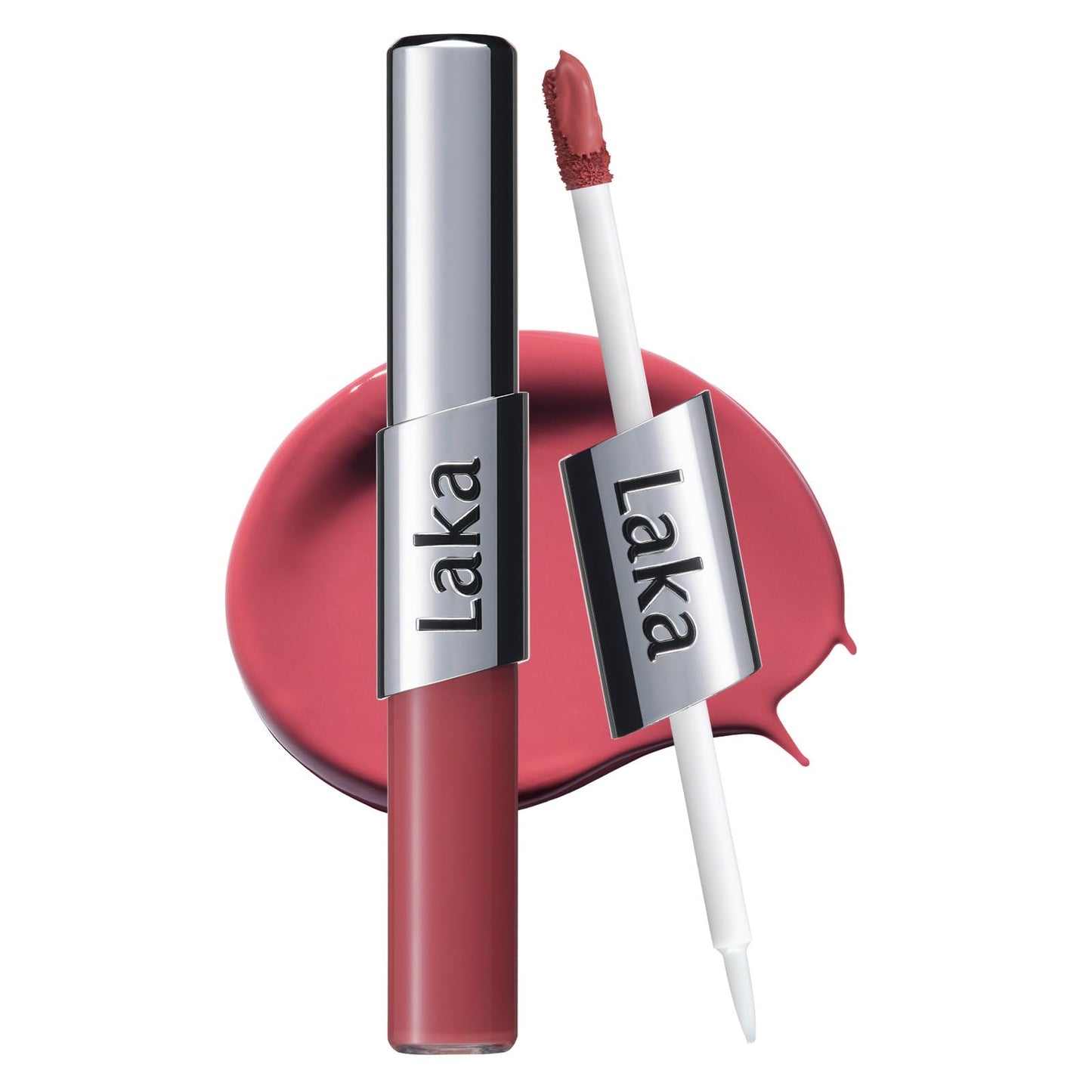 Laka Perfect Twin Lip - Dual-Ended Matte Liquid Lipstick & Clear Gloss | Long Lasting 12 Hour Color, Transfer Proof | High Pigmented Lightweight Non-Sticky | Korean Makeup | #905 Rosy High, 0.31oz