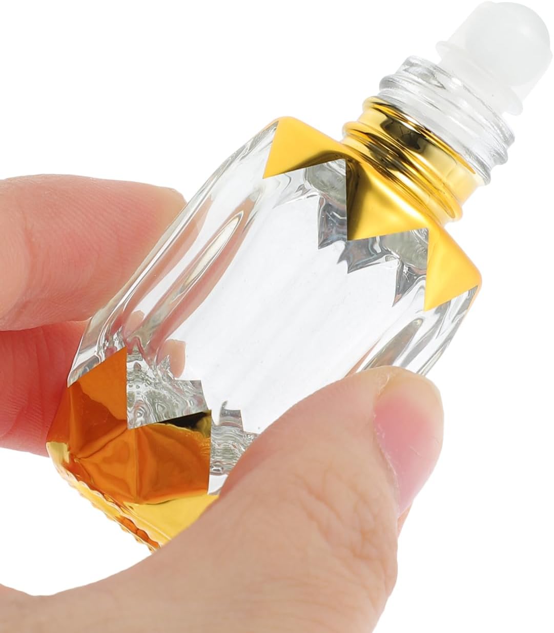Essential Oil Roller Bottles - 4Pcs Refillable Glass Roll-On with Leak-Proof Metal Ball | Portable Travel Size for Aromatherapy