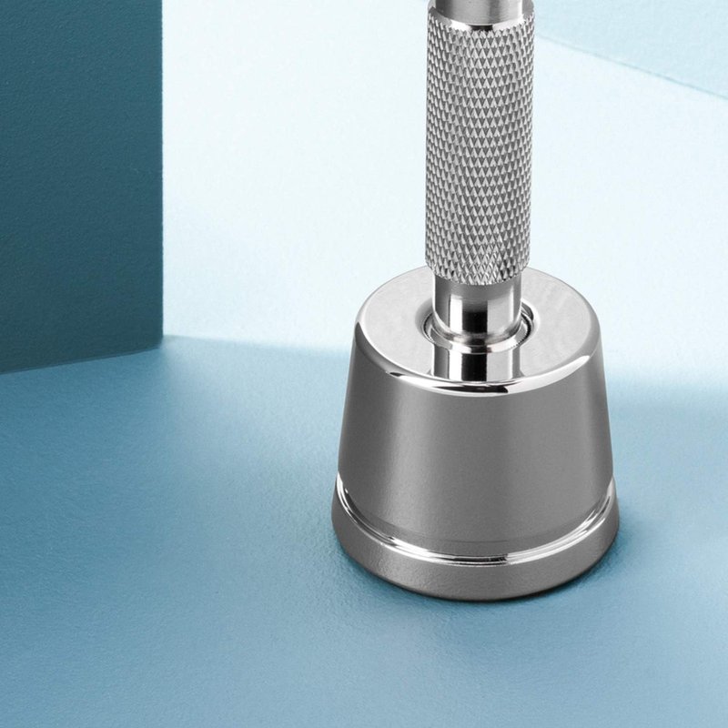 Rockwell Premium Chromed Brass Safety Razor Stand - Elegant Design, Rust-Resistant, Perfect Accessory for Organizing Your Shaving Essentials - White Chrome (over Brass)
