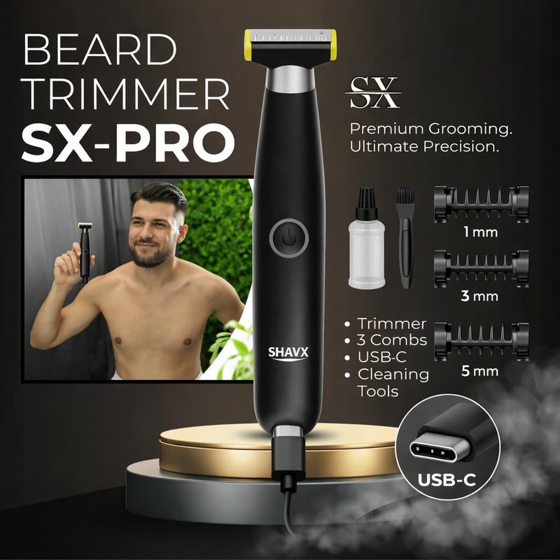 Groin & Body Hair Trimmer Electric Shaver for Men – Pubic & Ball Full Body Grooming – Skin-Safe for Sensitive Areas, Beard, Chest & Legs – Dual Blades Waterproof Wet/Dry IPX6 Rechargeable with 3 Combs