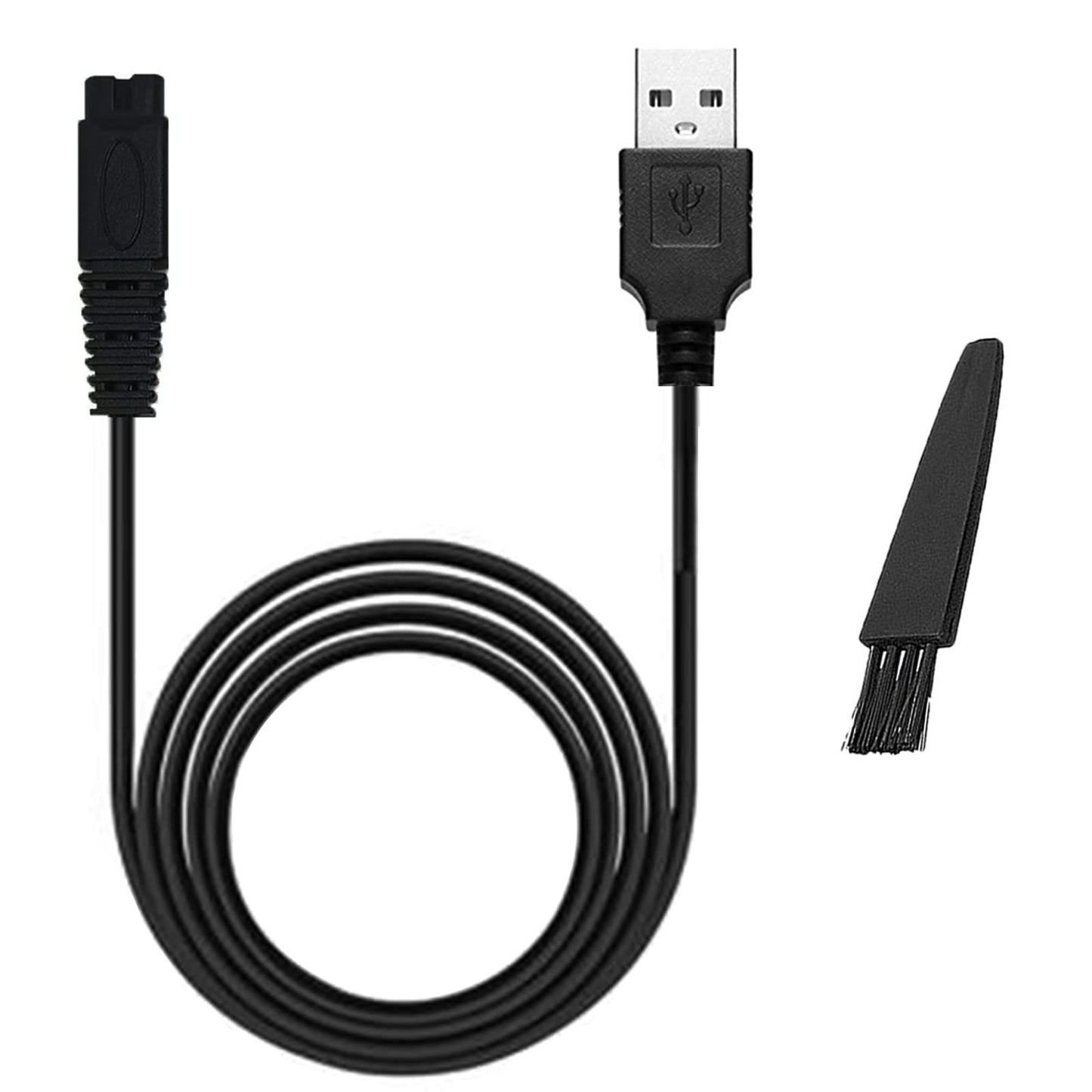 LinMei USB Shaver Charger Compatible with Microtouch Solo Men's Rechargeable Full Body Hair Trimmer Original Replacement 31.5 in Solo Charger Cord with Cleaning Brush